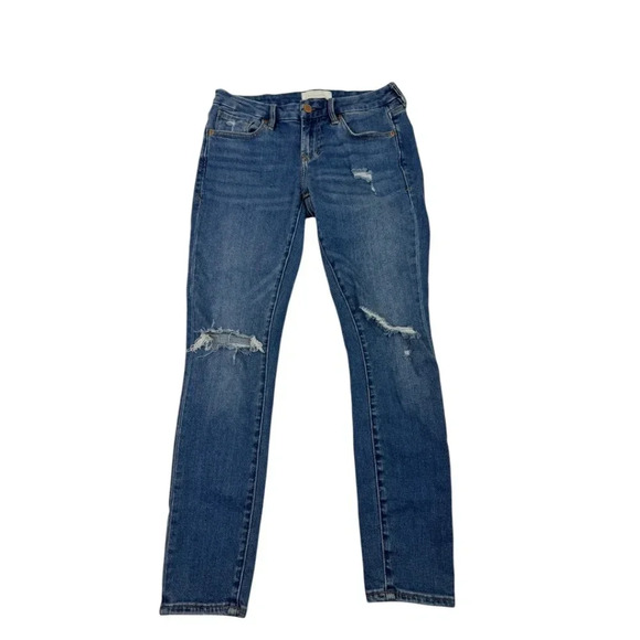 Dear John Joyrich Mid Rise Skinny Med Wash Distressed Jeans - Picture 1 of 11